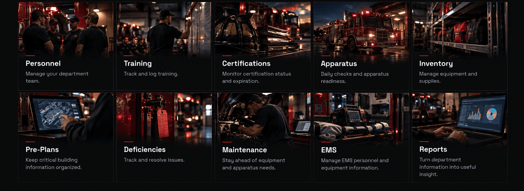 Redline HQ features for fire departments