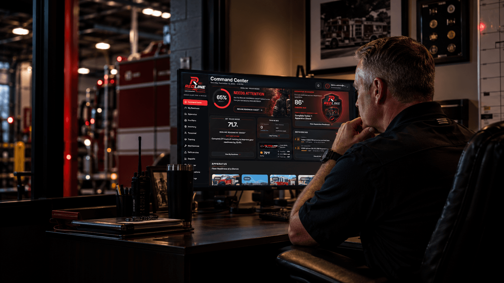 Redline HQ command center view